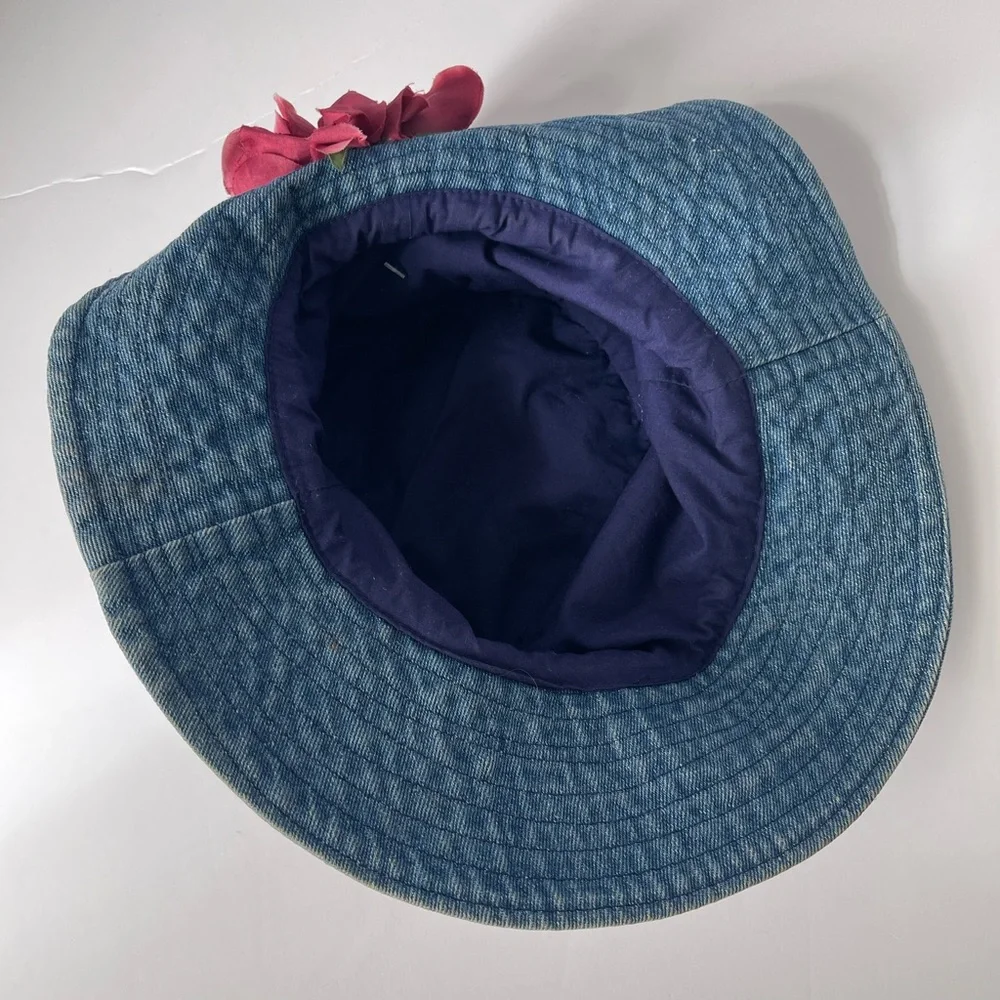 90s Blossom Bucket Hat in Denim Lace - Picture 9 of 10